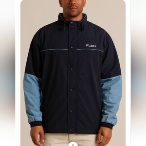 FUBU Men’s Navy & Light Blue Jacket | XXL | Y2K Streetwear